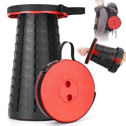 Collapsible Folding Stool with Carrying Straps, Black A521