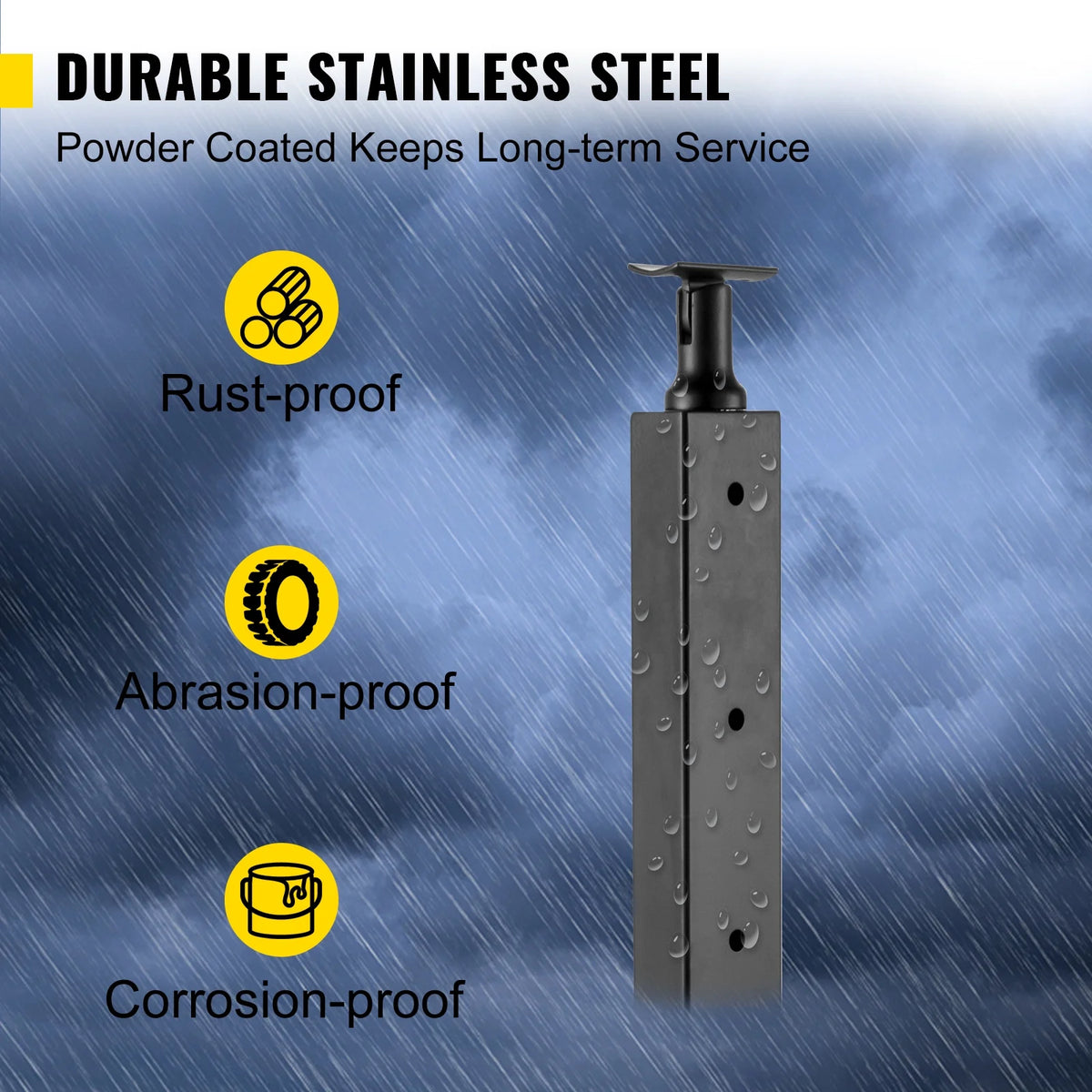 Cable Railing Post 36" Stainless Steel Black B46469