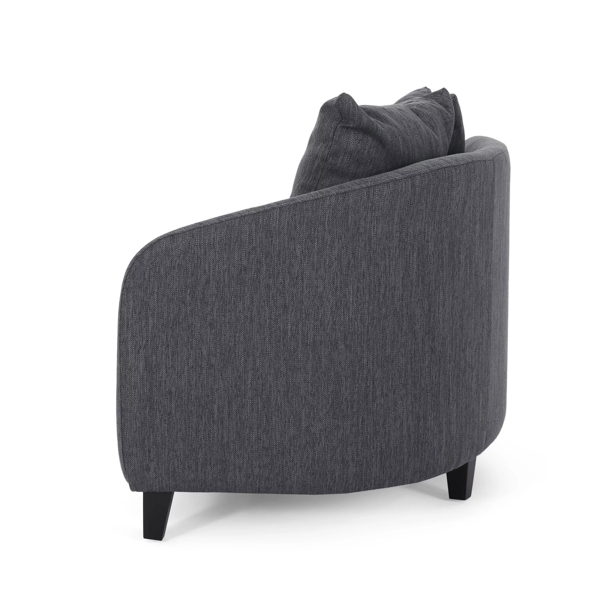 Charcoal and Dark Brown Fabric 3 Seater Curved Sectional Sofa G162470
