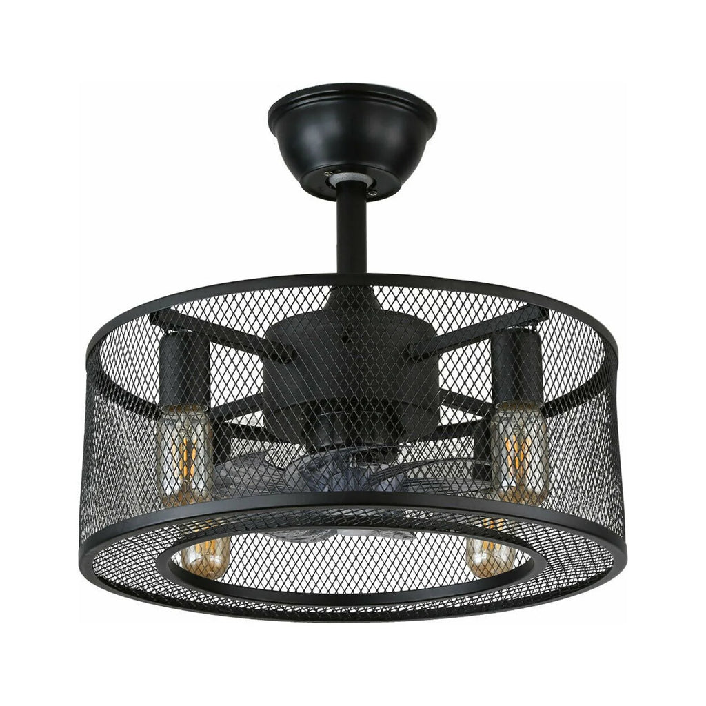 Caged Ceiling Fan Light with Remote E38650
