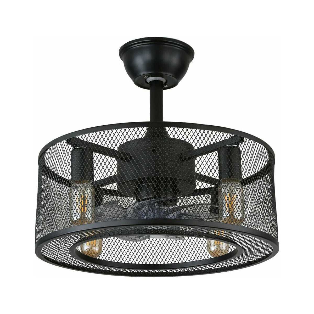 Caged Ceiling Fan Light with Remote E38650