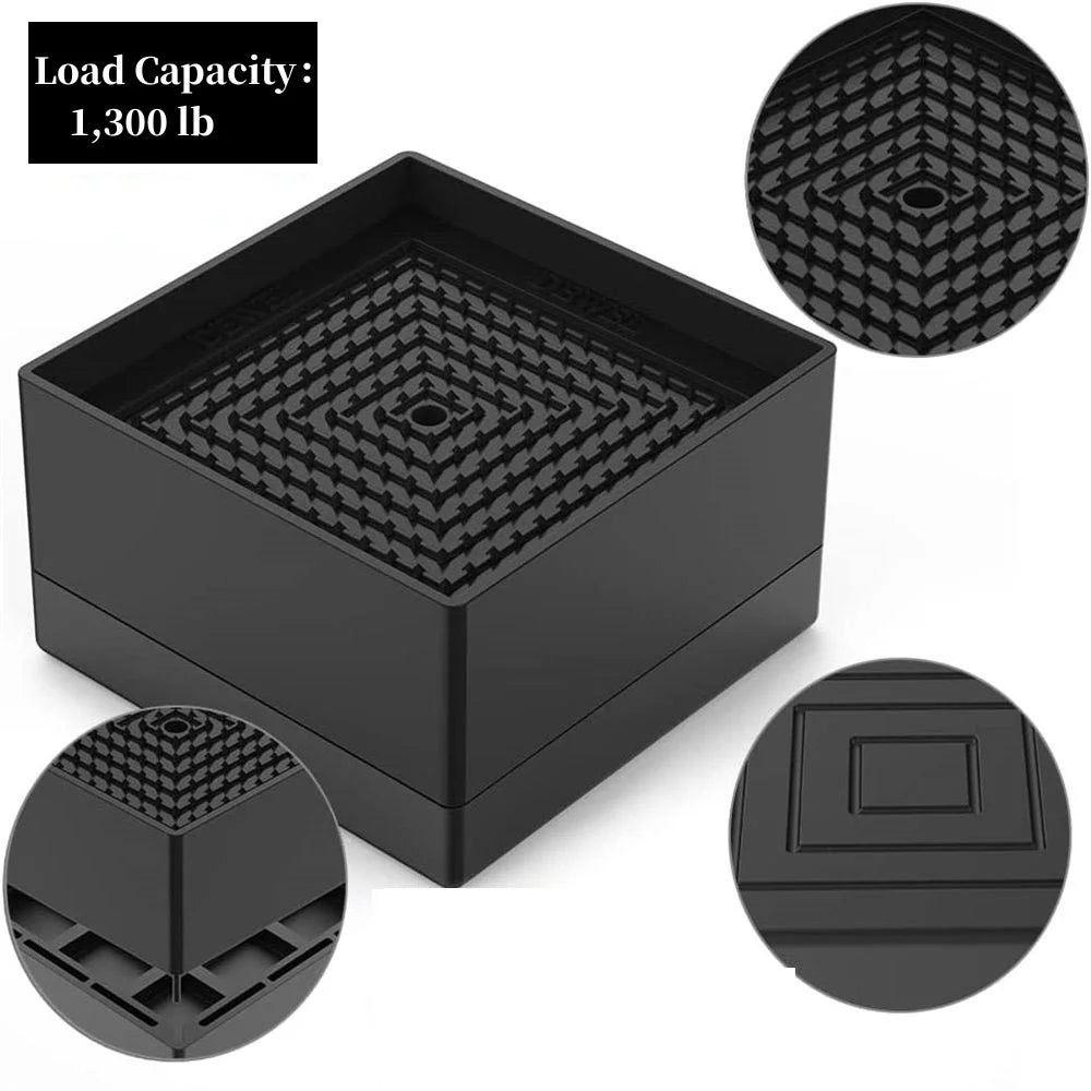 Heavy Duty Stackable Black Polypropylene Plastic Bed Risers T6540
