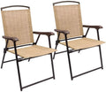 Beige Set of 2 Folding Sling Chair R8706