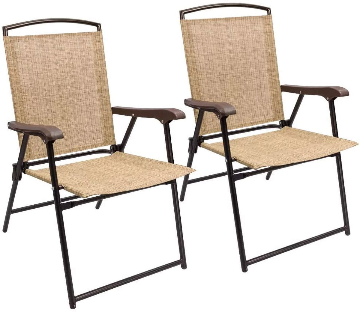 Beige Set of 2 Folding Sling Chair R8706