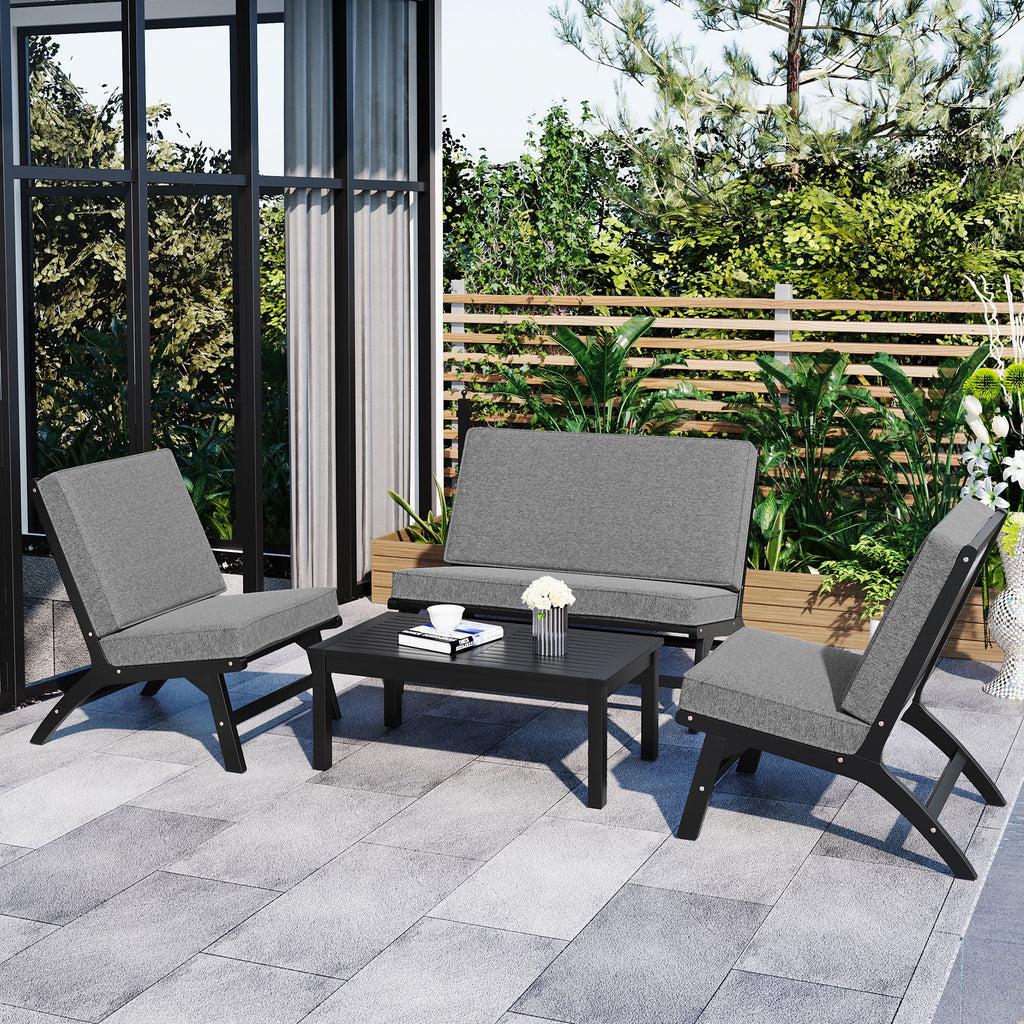 Acacia Solid Wood 4-Piece Outdoor Sofa X110692