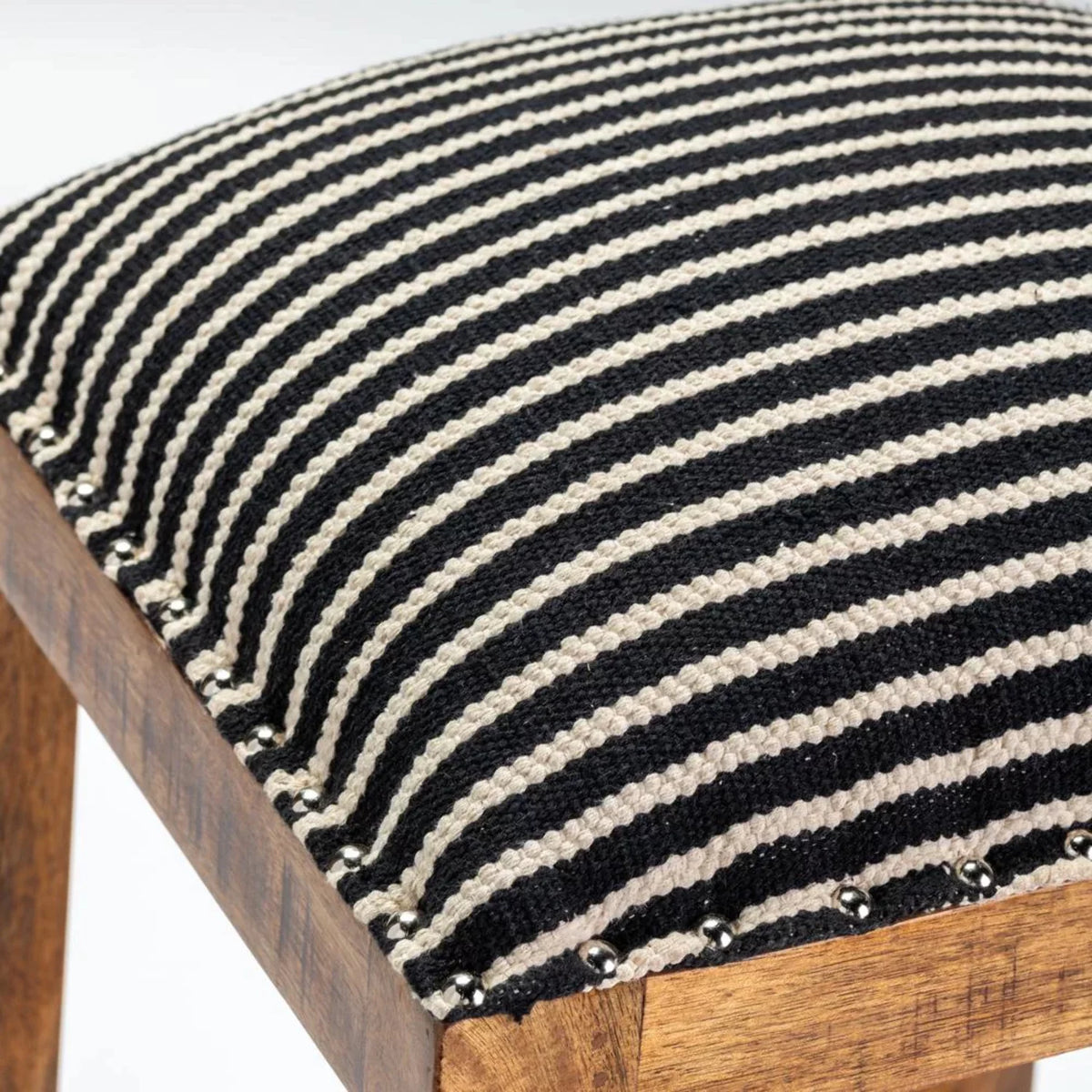 Black and White Wood Striped Barstool T91528