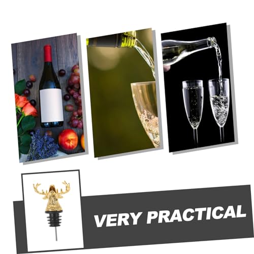 Deer Head Shape Wine Spout Pourer Bottle Stopper R39289