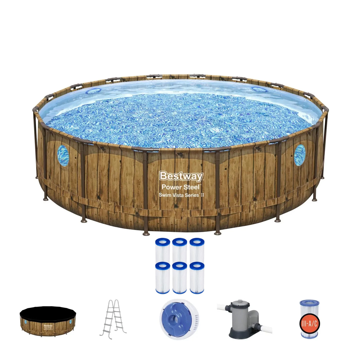 16ft x 4ft Metal Frame Swimming Pool Set with Pump Y1194