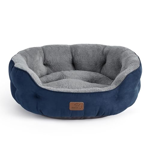 Round Washable Pet Bed with Slip-Resistant Bottom, 20 Inches E976011