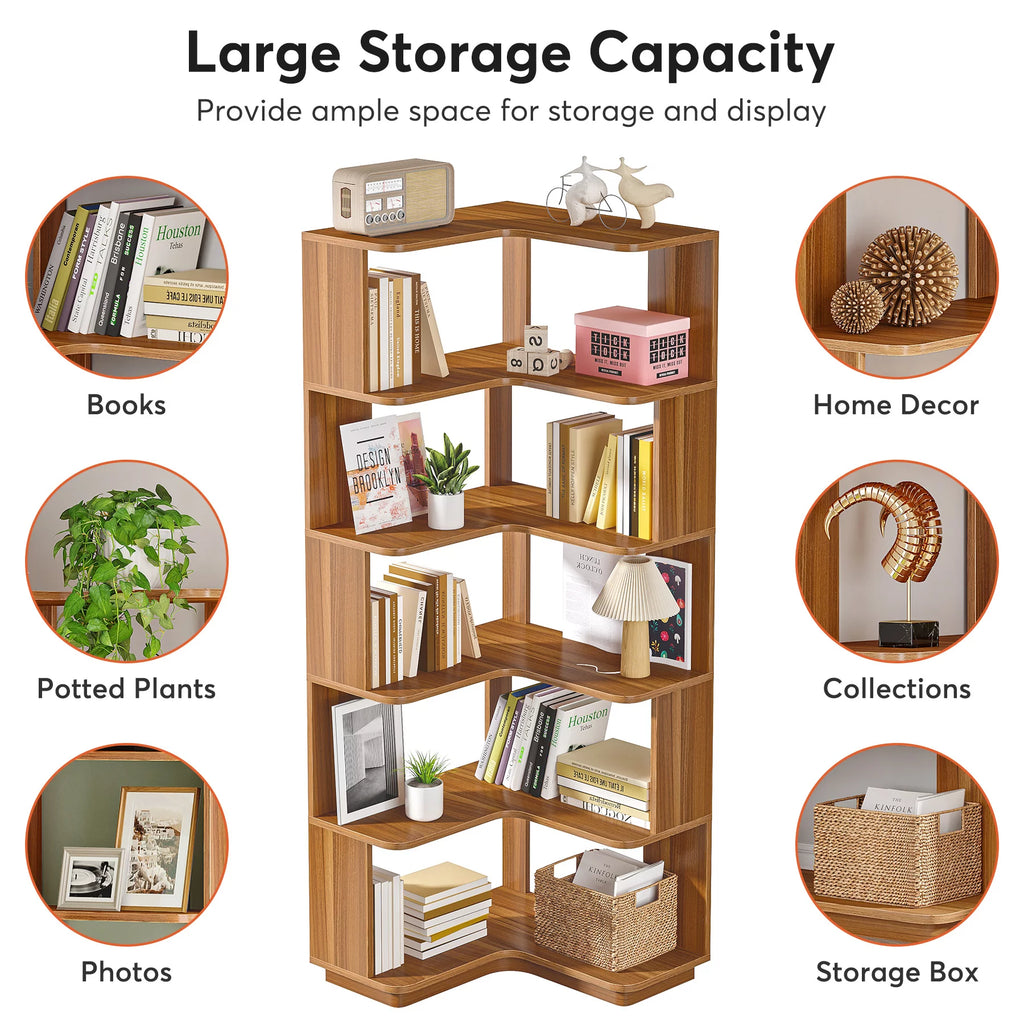 6-Tier Corner Bookshelf W165