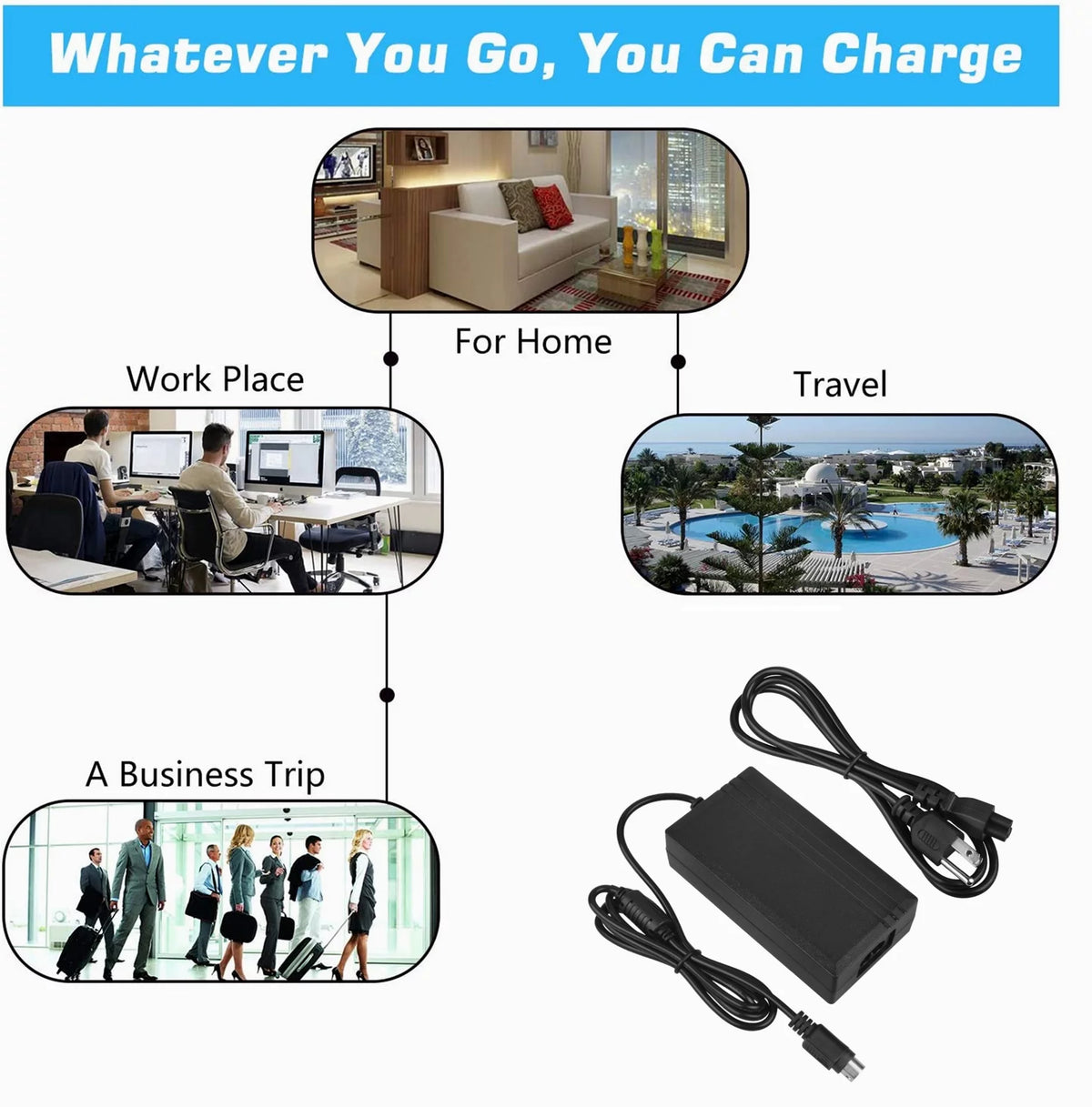 12V AC / DC Adapter 4-Pin DIN Power Supply K8518