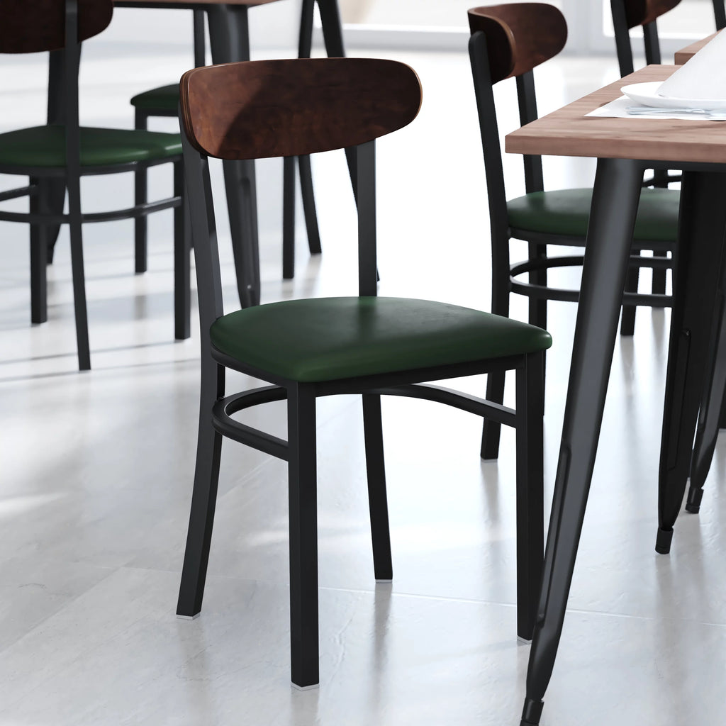Set of 2 Walnut Green Dining Chair K7958