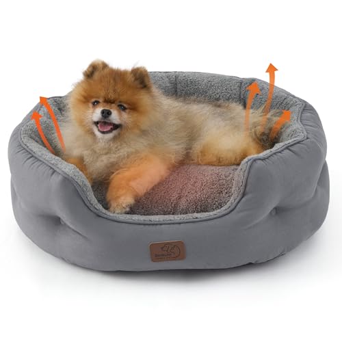 Round Washable Pet Bed with Slip-Resistant Bottom, 20 Inches E976011