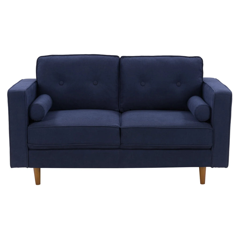 Navy Blue Fabric Upholstered Loveseat F717213