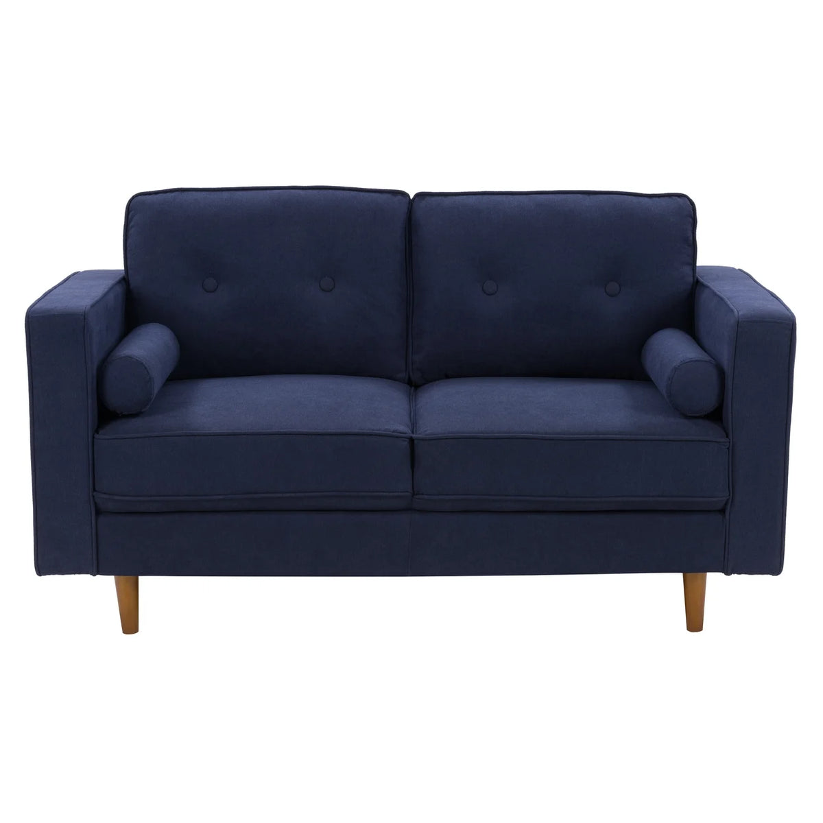 Navy Blue Fabric Upholstered Loveseat F717213