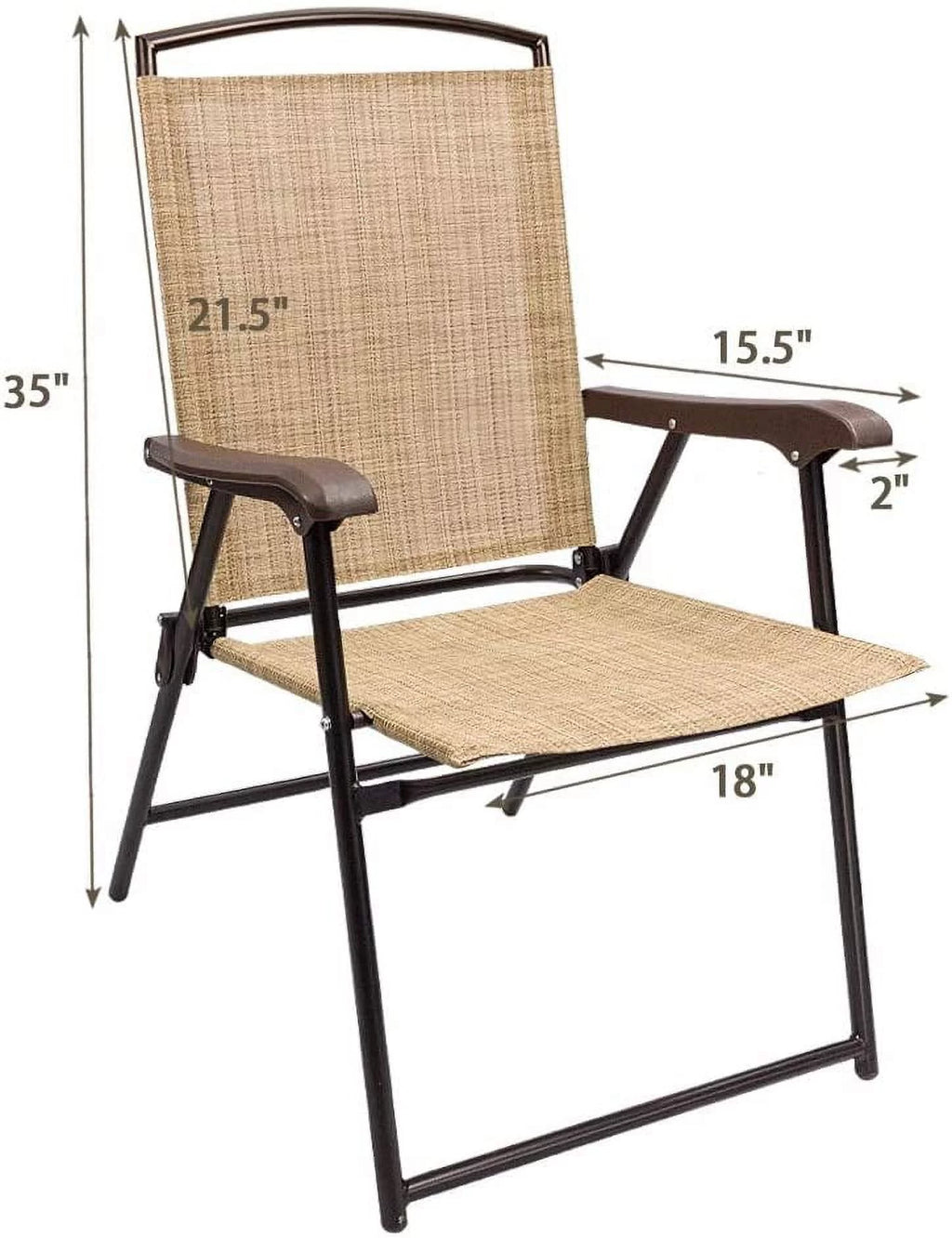 Beige Set of 2 Folding Sling Chair R8706