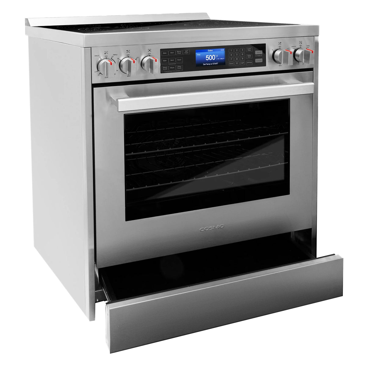 2 Piece Kitchen Appliance Bundle with 30" Electric Range and 30" Wall Mount Range Hood B568646