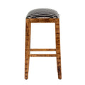 Black and White Wood Striped Barstool T91528