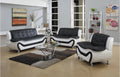 3 pc Black and White Faux Leather Sofa Set B70648