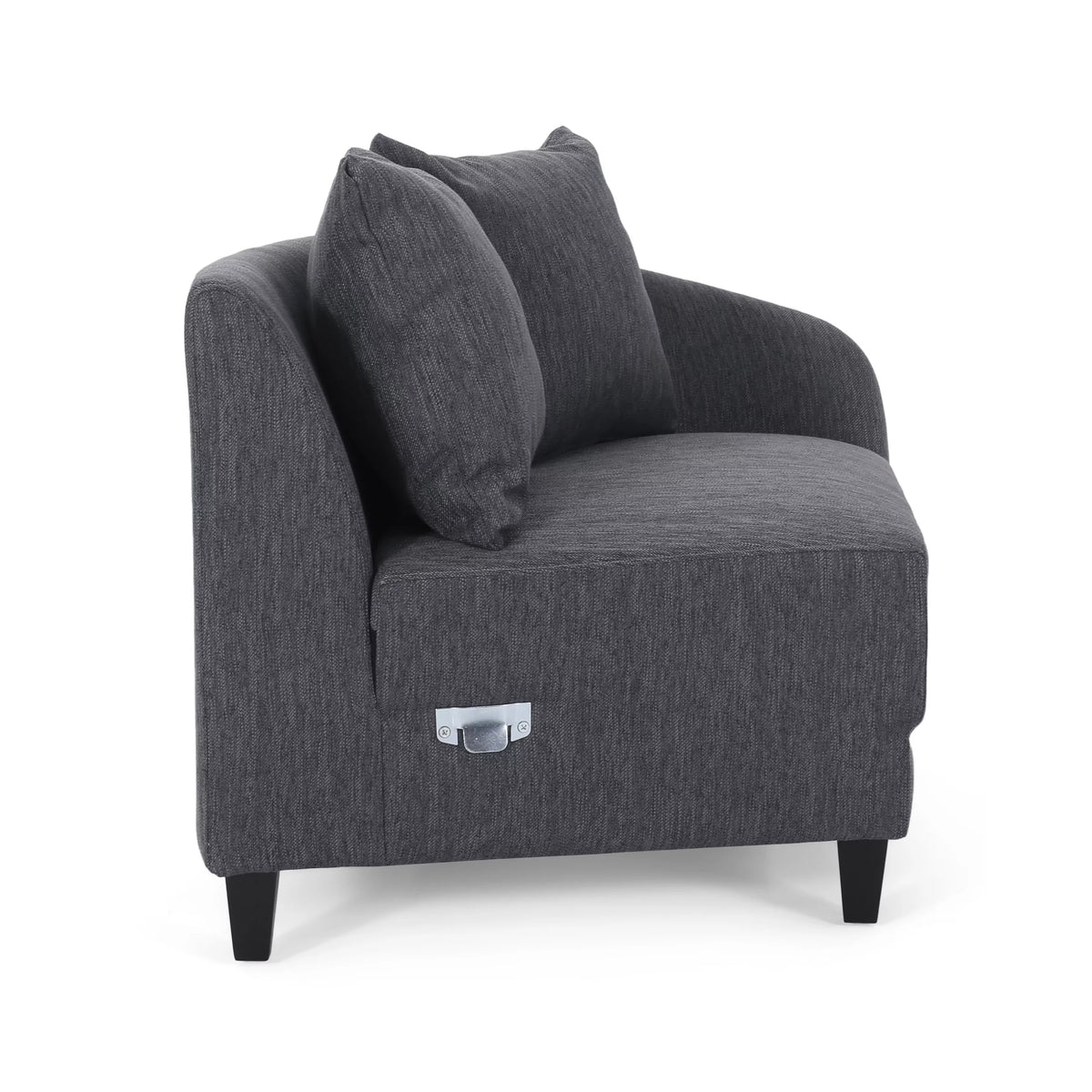 Charcoal and Dark Brown Fabric 3 Seater Curved Sectional Sofa G162470