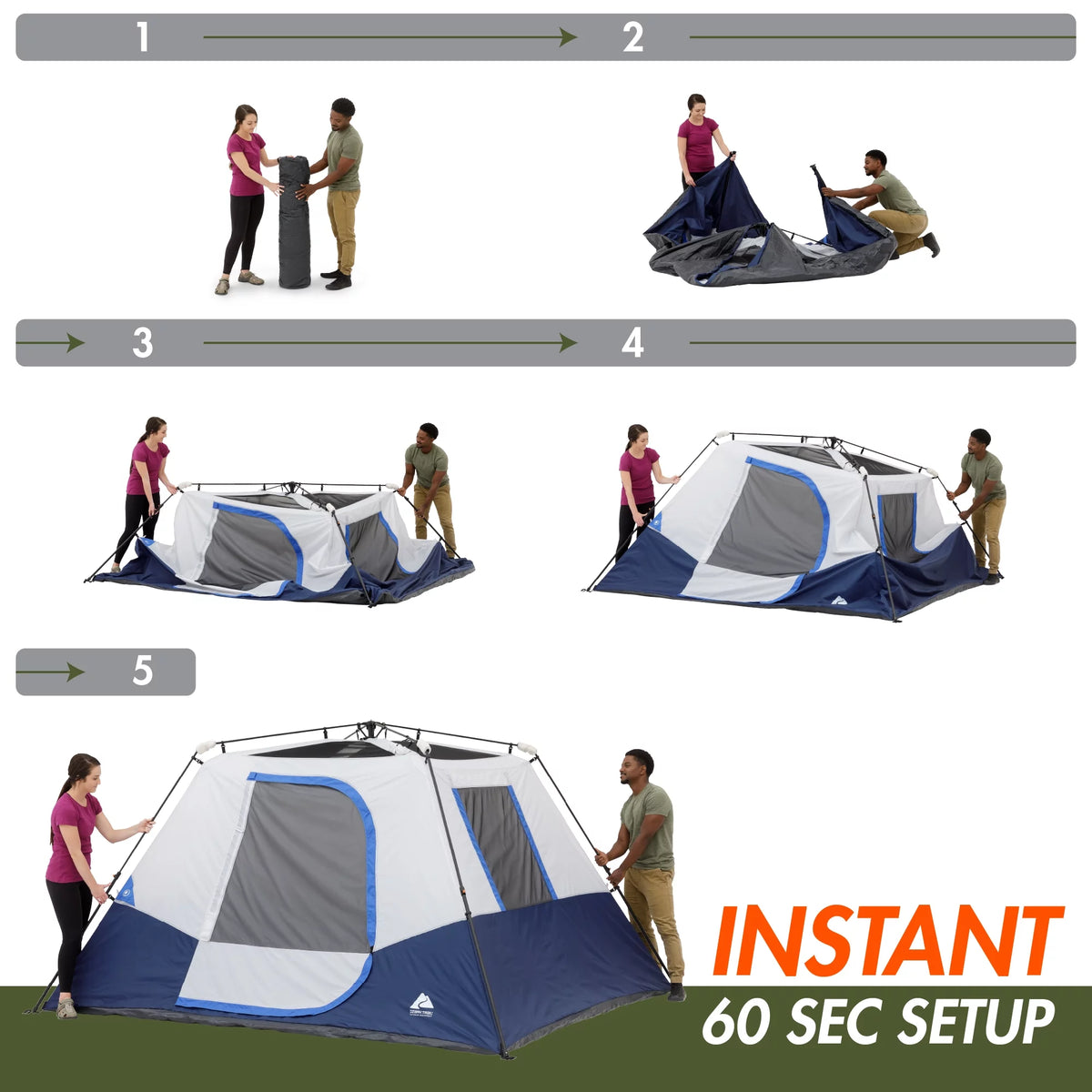 6-Person Instant Cabin Tent with LED Lighted Hub C667