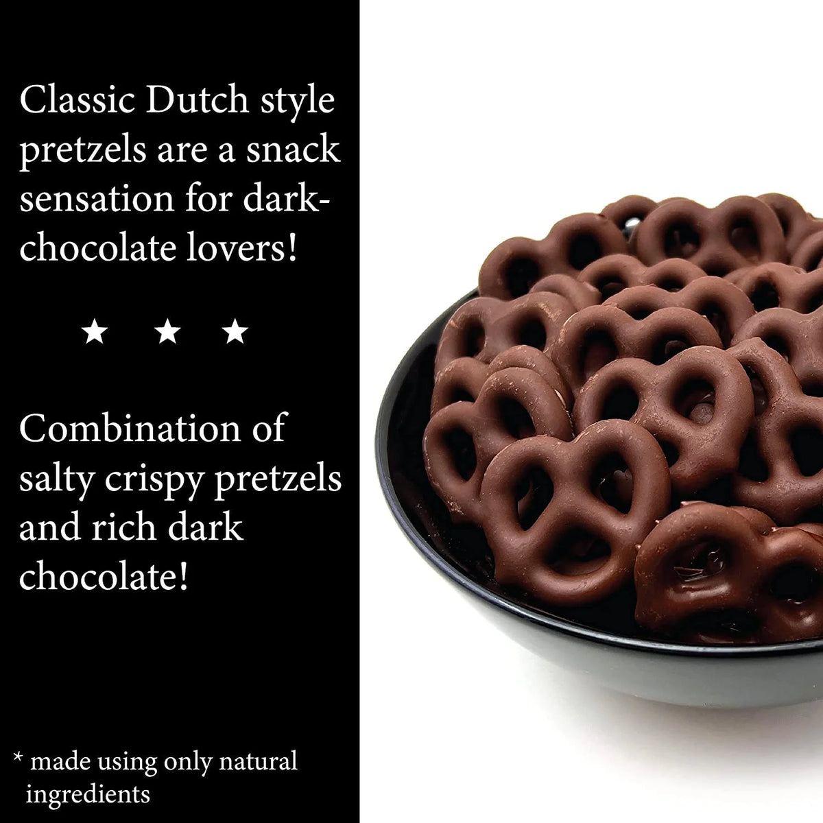 Dark Chocolate Flavored Pretzels 5-Ounce Bag Pack of 6 U4796