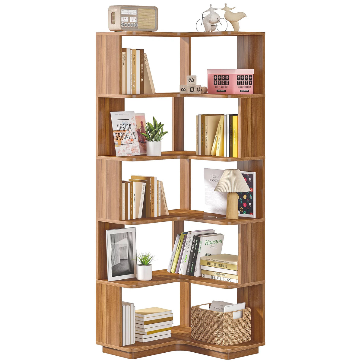 6-Tier Corner Bookshelf W165
