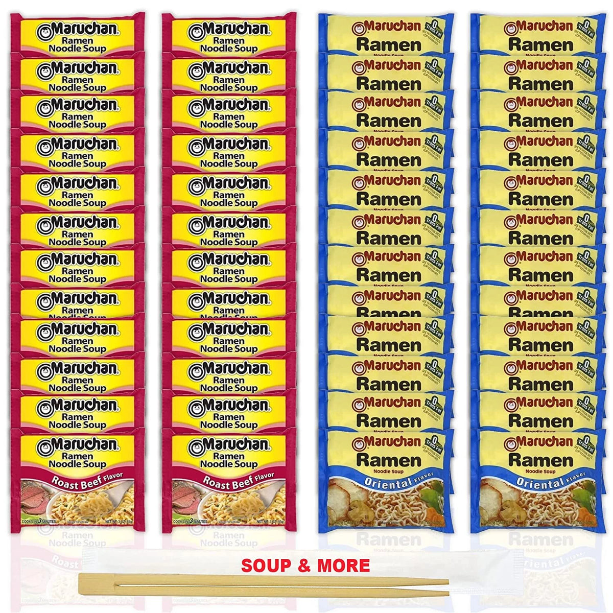Instant Ramen Noodle Soup Variety, 2 Flavors, 48 Packs, 3 Ounce Single Servings M261223