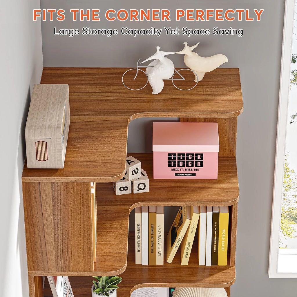 6-Tier Corner Bookshelf W165