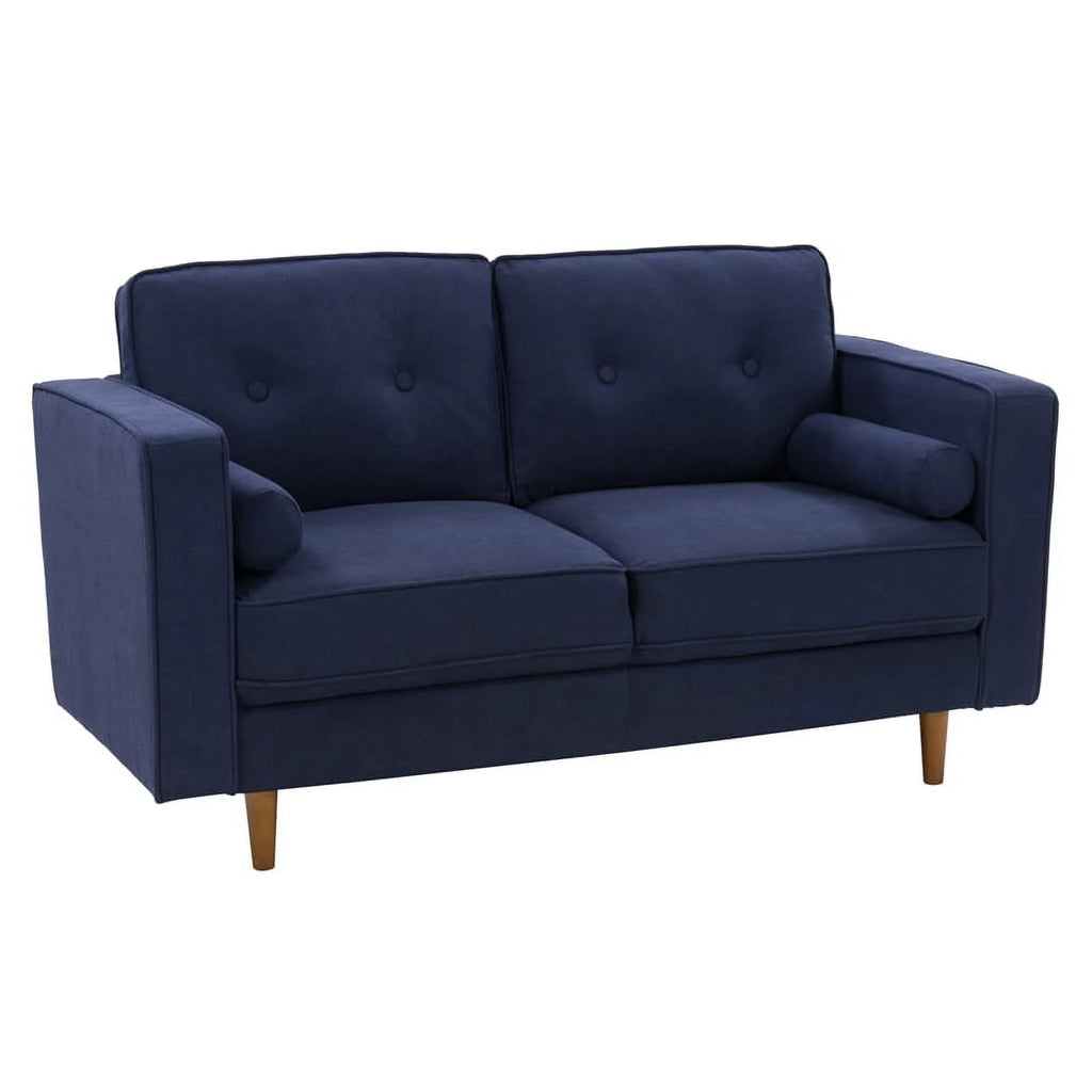 Navy Blue Fabric Upholstered Loveseat F717213