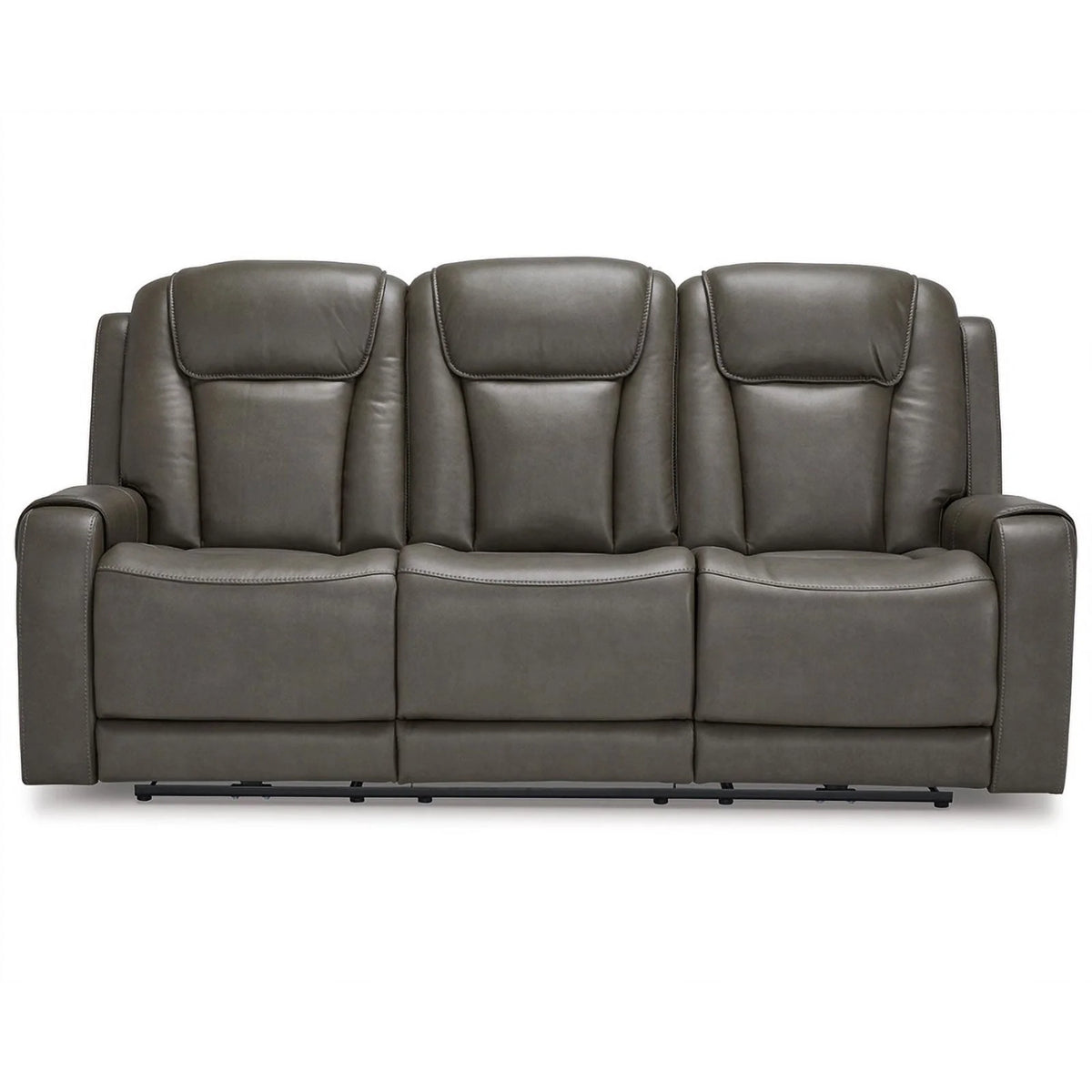 Gray Faux Leather Fabric Power Reclining Sofa S429