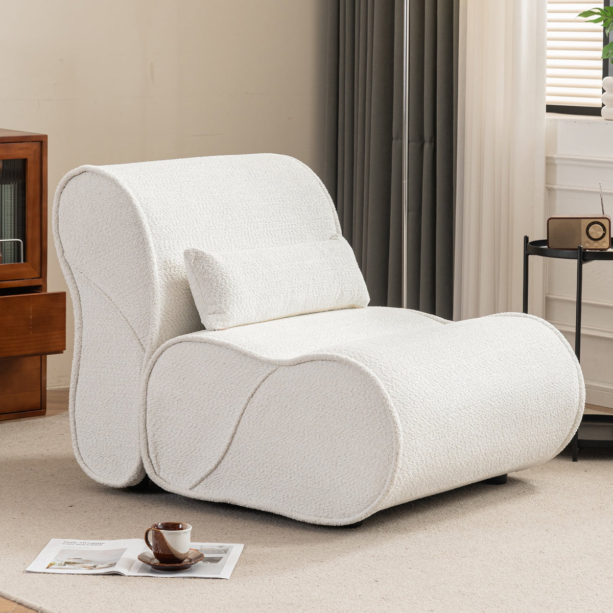 Soft Pellet Velvet Recliner with Waist Pack Padding K819
