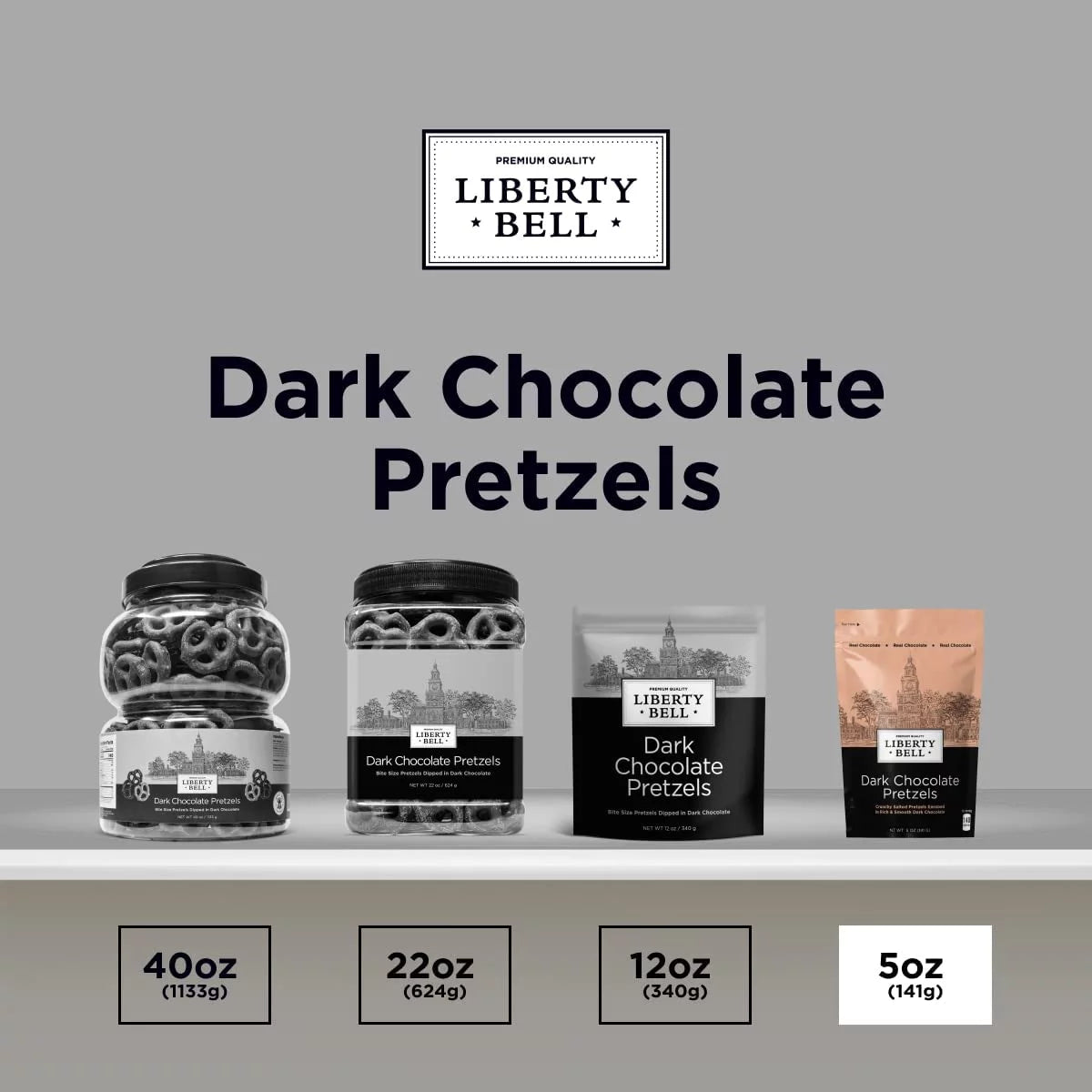 Dark Chocolate Flavored Pretzels 5-Ounce Bag Pack of 6 U4796