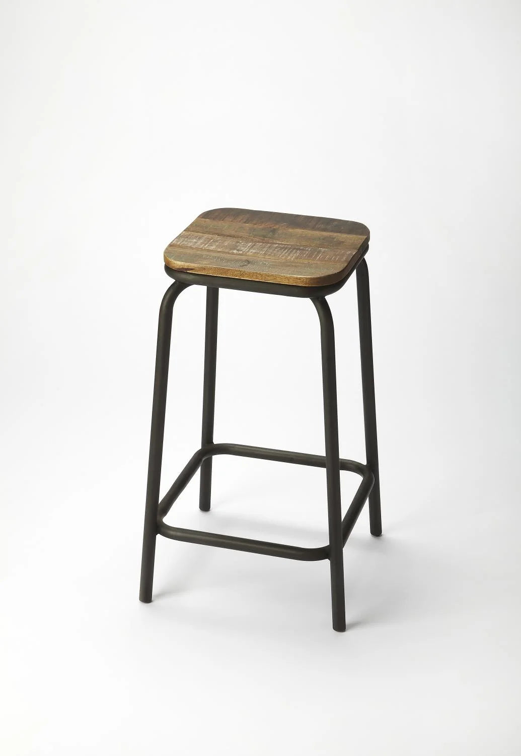 Iron and Wood Square Bar Stool P318721