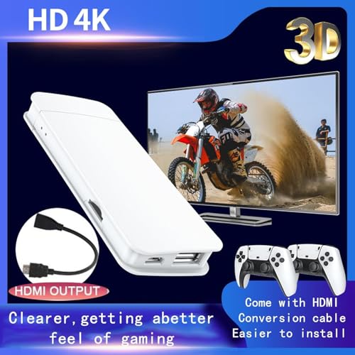 Wireless Retro Gaming Console Built-in 20000+ Classic Games 4K HDMI Plug & Play with Dual 2.4G Wireless Controllers G378901