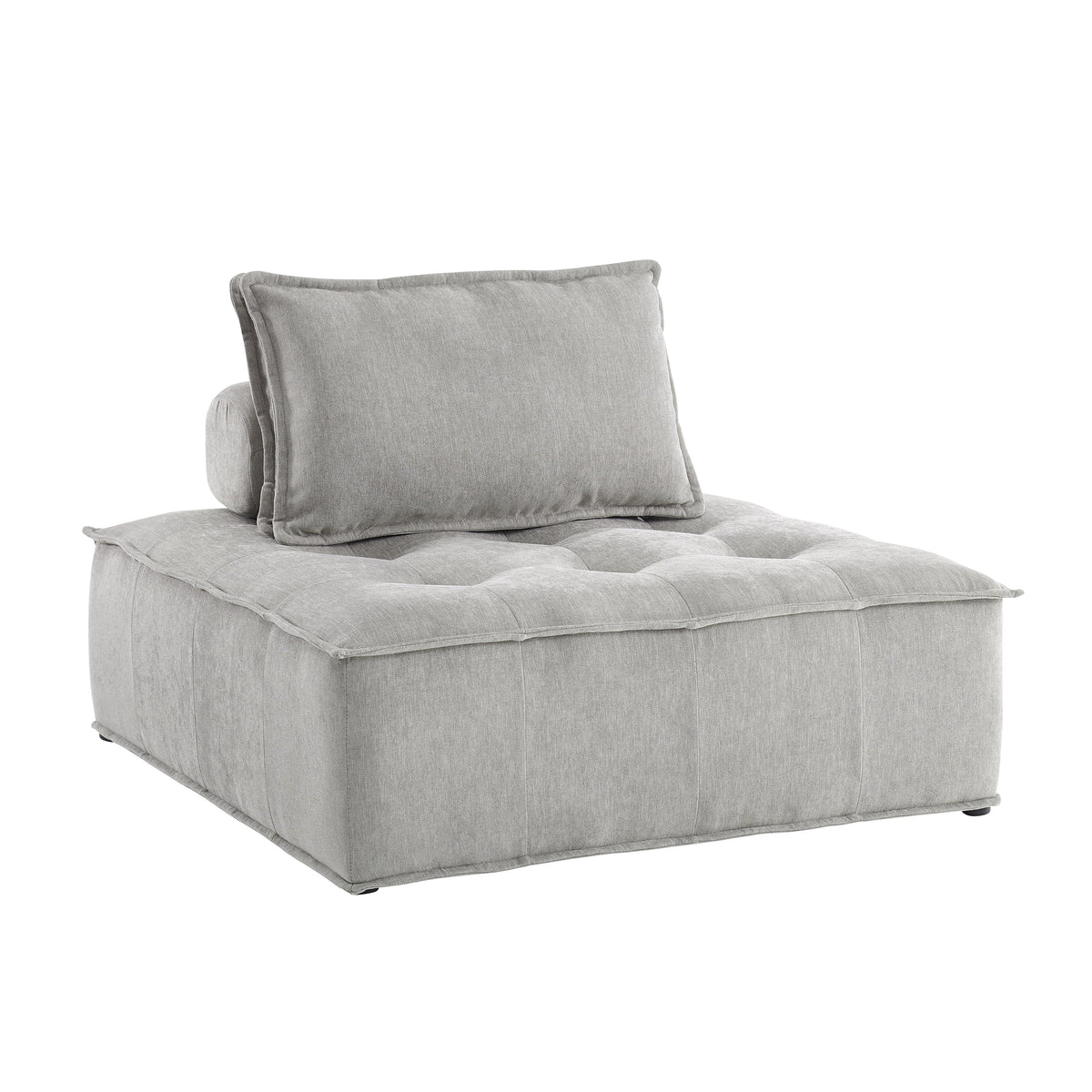 Beige Fabric Button Tufted Sectional Sofa F86948