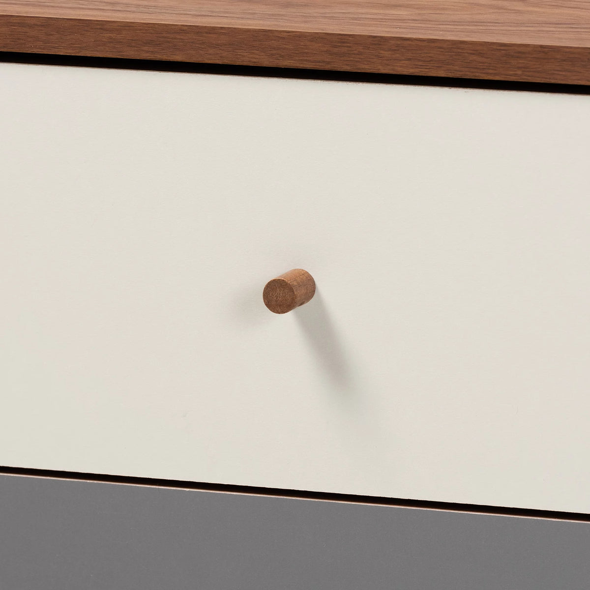 Walnut Brown and Grey Gradient Wood 2-Door Sideboard Buffet K521159