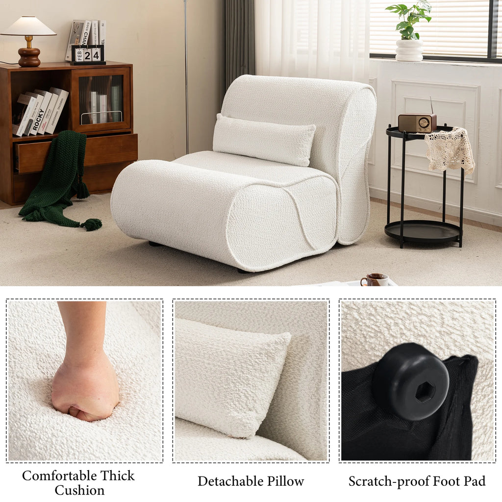 Soft Pellet Velvet Recliner with Waist Pack Padding K819