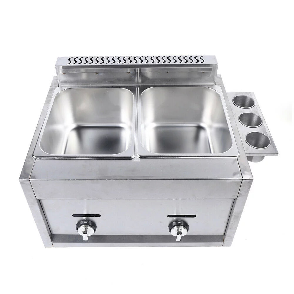2 Basket Stainless Steel Propane Gas Deep Fryer J265
