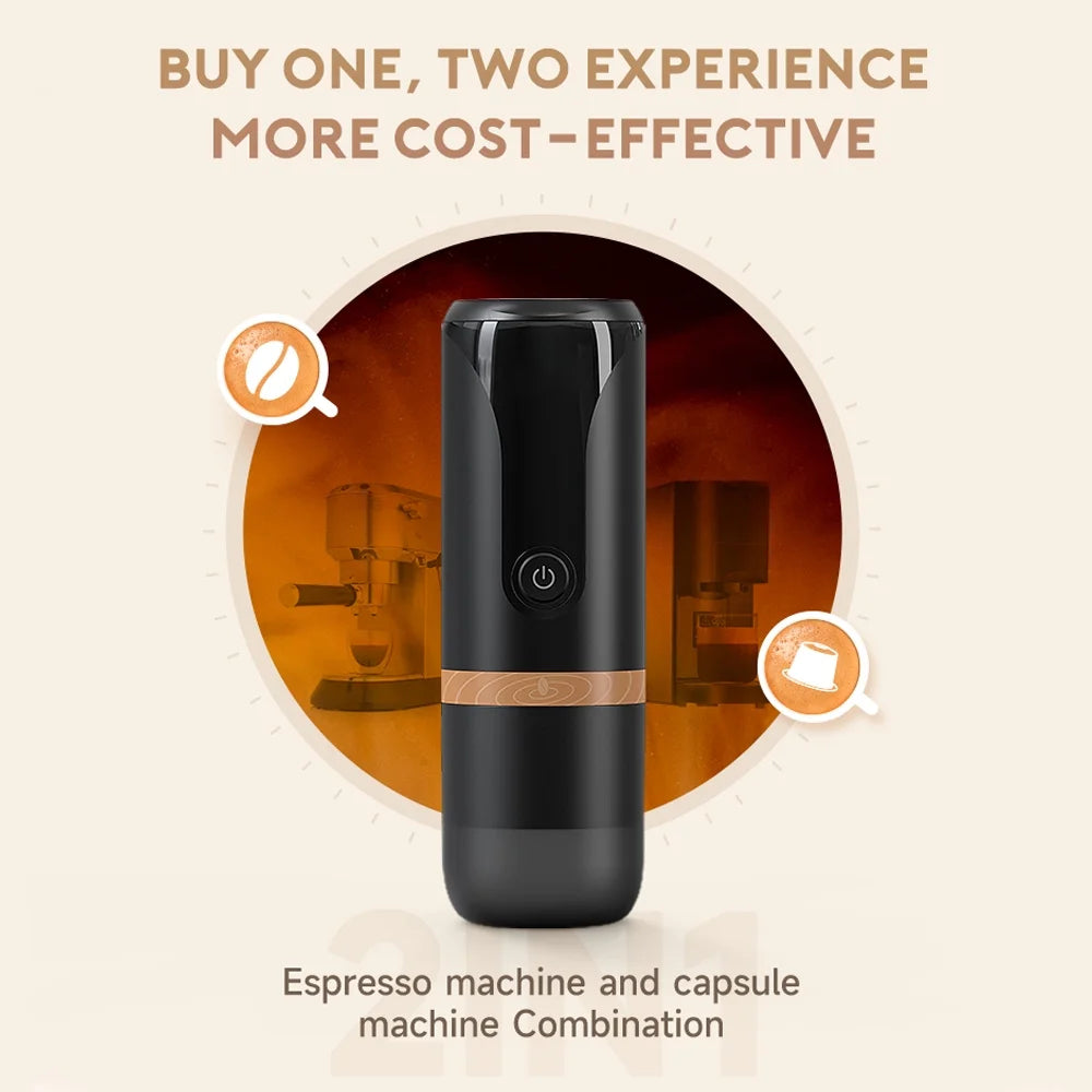 Portable 9 Bar Rechargeable Espresso Machine Black X965