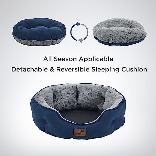 Round Washable Pet Bed with Slip-Resistant Bottom, 20 Inches E976011