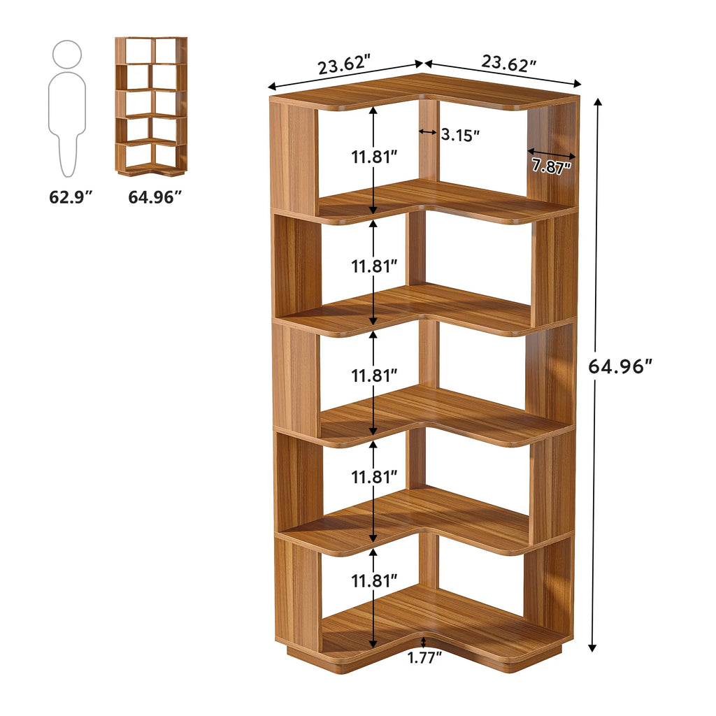 6-Tier Corner Bookshelf W165
