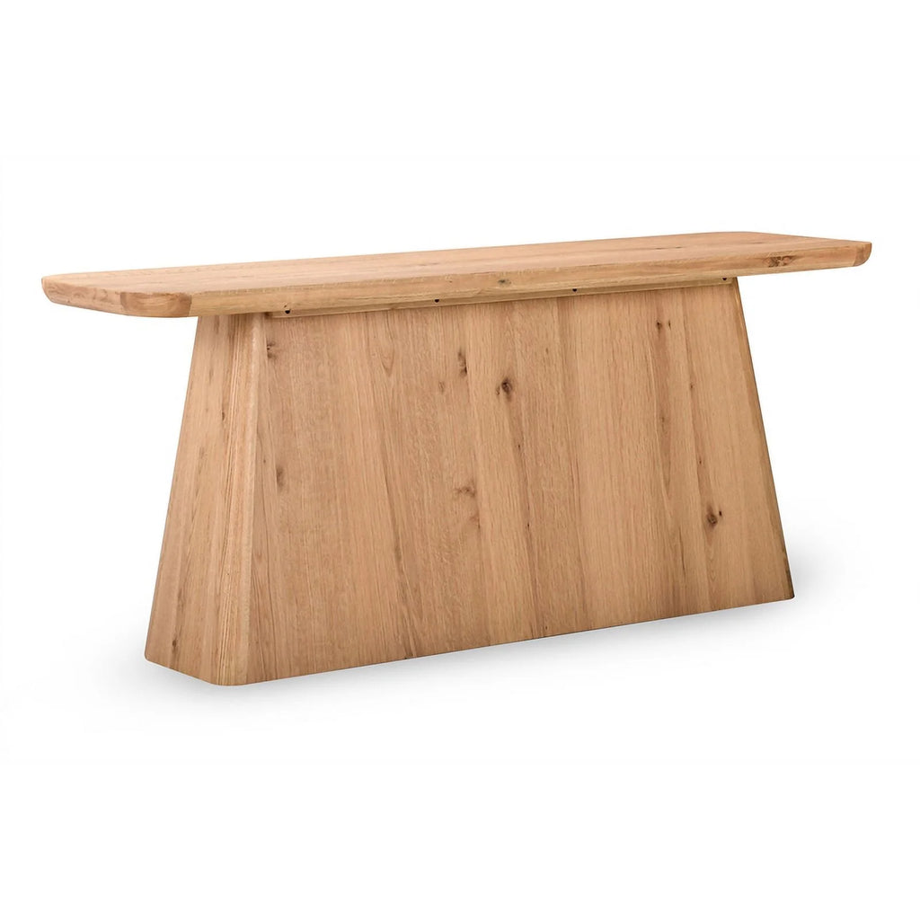 72" Oak Wood Console Table with Pedestal Base V80796