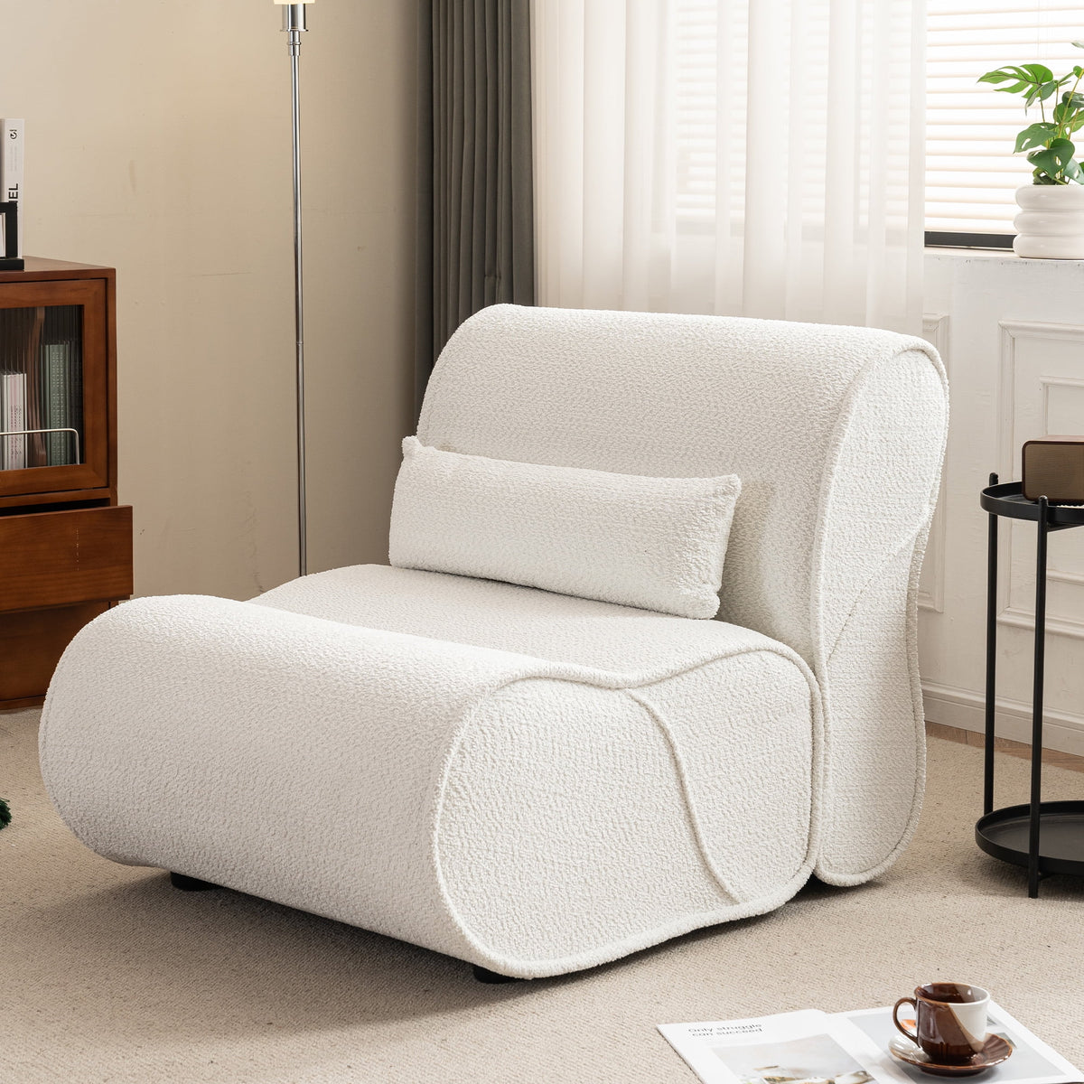 Soft Pellet Velvet Recliner with Waist Pack Padding K819