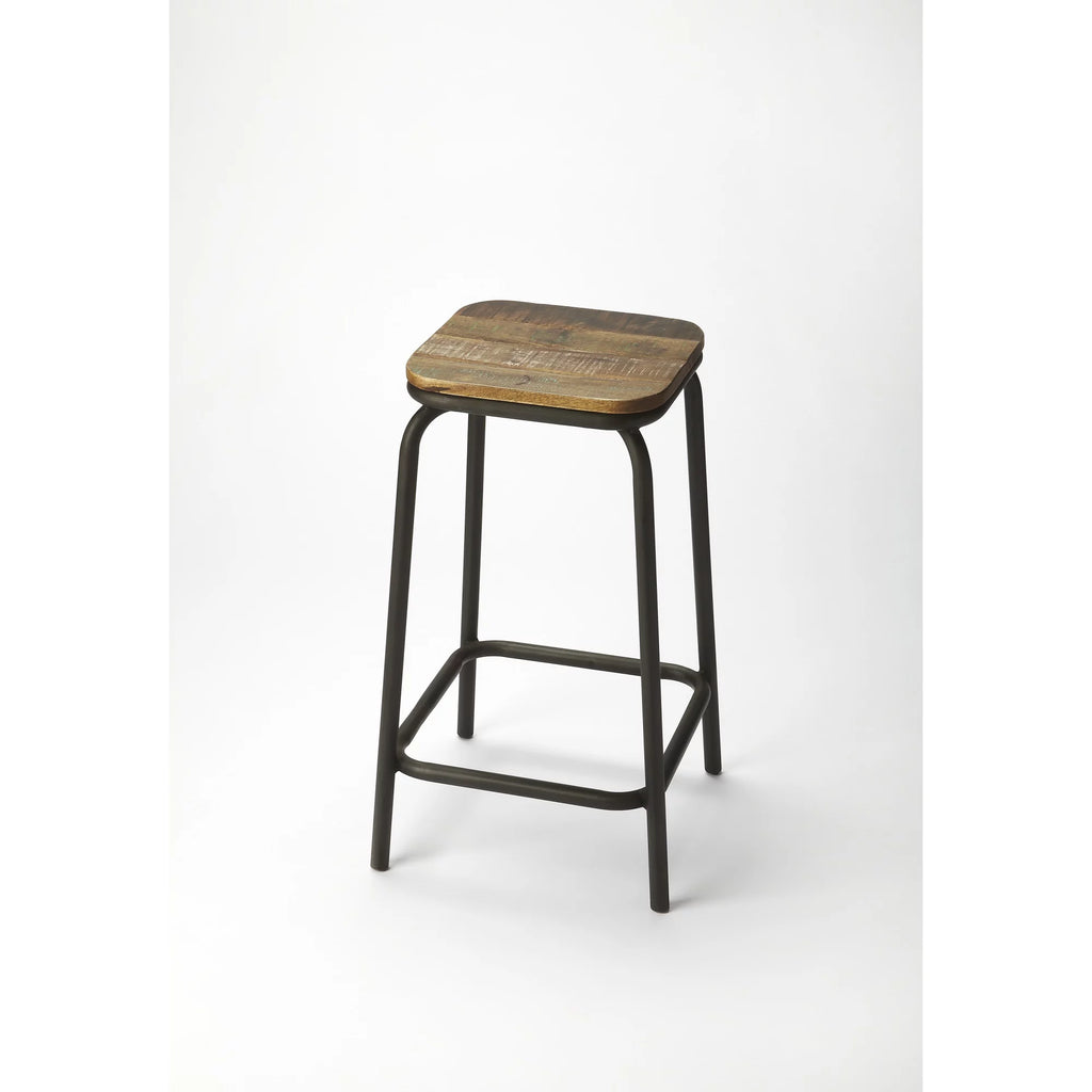 Iron and Wood Square Bar Stool P318721