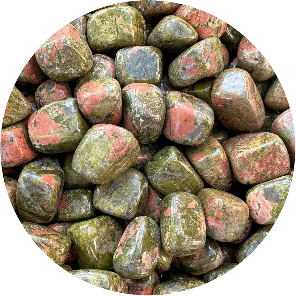 Polished Unakite Tumbled Stones 5 Pound Y852163