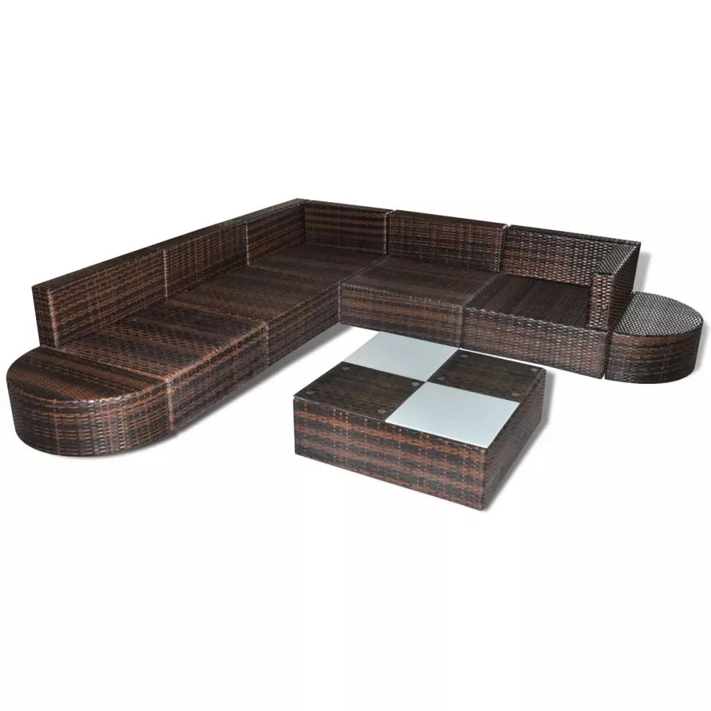 8 Piece Poly Rattan Patio Lounge Set with Cushions V8088