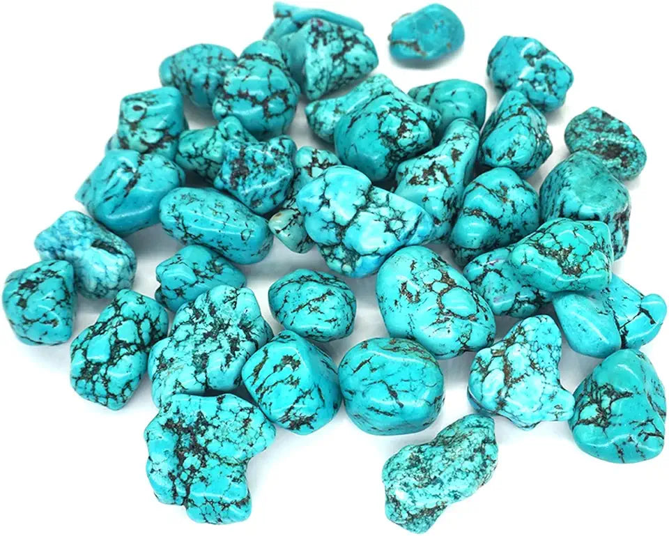 Natural White Turquoise Green Tumbled Irregular Stone 50g Q899929