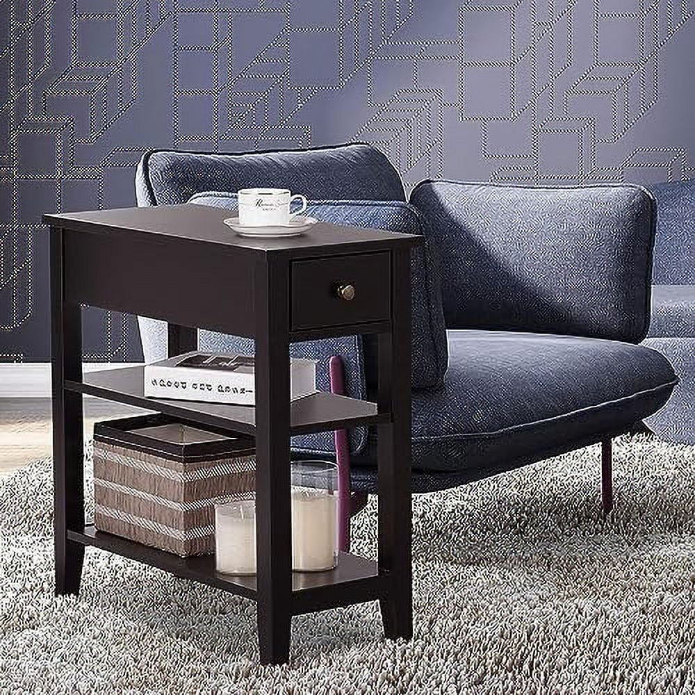 Narrow End Table with Drawer and 2 Open Shelves R300595
