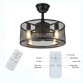 Caged Ceiling Fan Light with Remote E38650